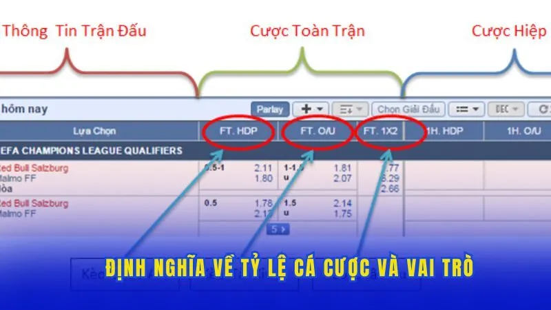 Định nghĩa về tỷ lệ cá cược và vai trò